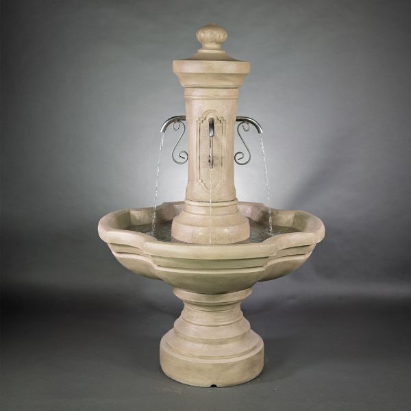 Amalfi Courtyard Fountain against gray background.