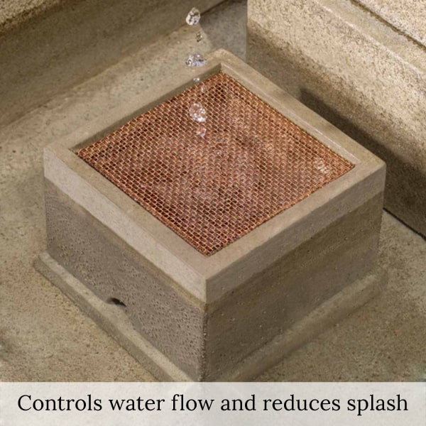 Austin Fountain with Square Splash Guard Splash Riser.