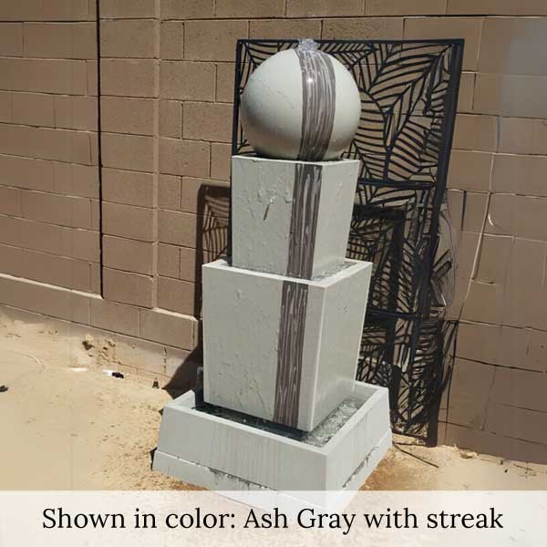Double Obtuse Fountain with Ball in ash gray