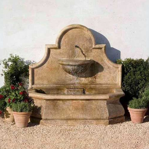 Andalusia Fountain on gravel in backyard