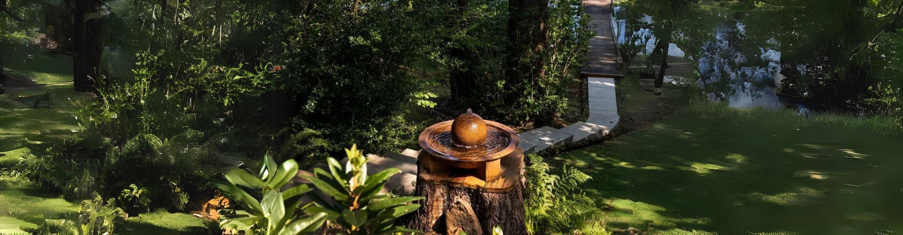 Low Zen Sphere fountain on tree stump near lake featured image