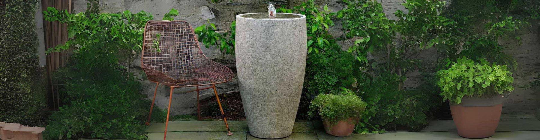 Manzanita Fountain in action in backyard