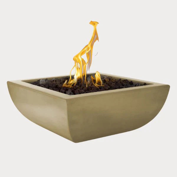 Fire Bowls Collection Image of Avalon fire bowl brown against gray background.