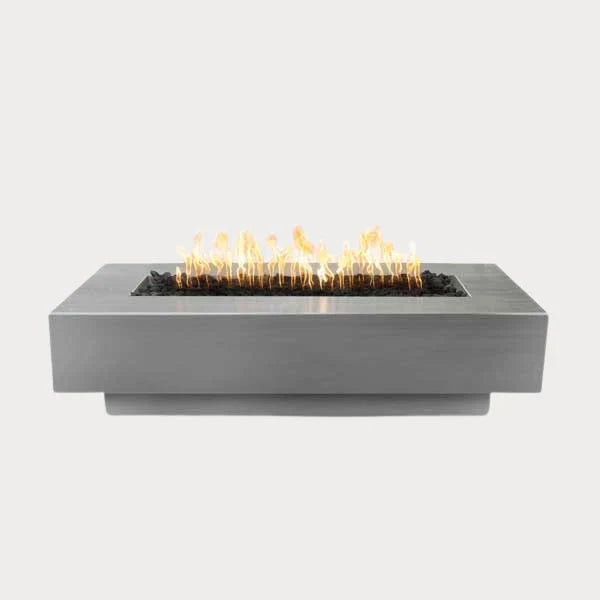 Fire Pits Collection image of Coronado stainless steel fire pit against gray background.