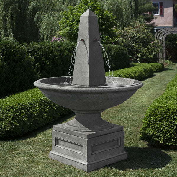 Large Outdoor Fountains Collection Image of Condotti Obelisk Fountain in action.