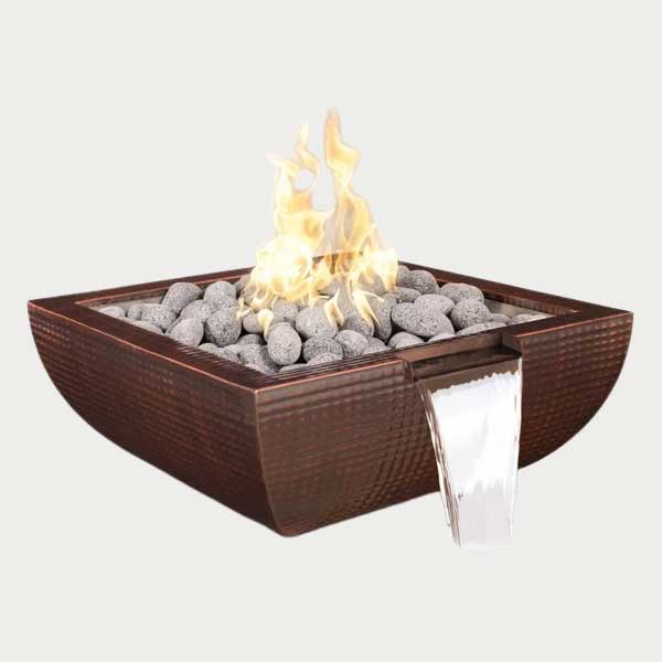 Metal Fire and Water Bowls Collection Image of Avalon Hammered Copper Fire and Water Bowl.