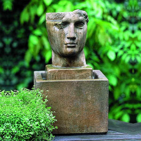 Tabletop Fountains Collection Image of Cara Classica Fountain in the backyard.