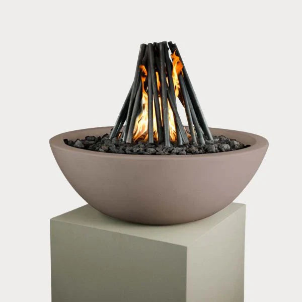 The Outdoor Plus Accessories Collection Image of Solid Steel Logs Fire Pit Ornament against gray background.