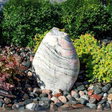 18 inch Pink Marble Almond Fountain Kit in action in the backyard