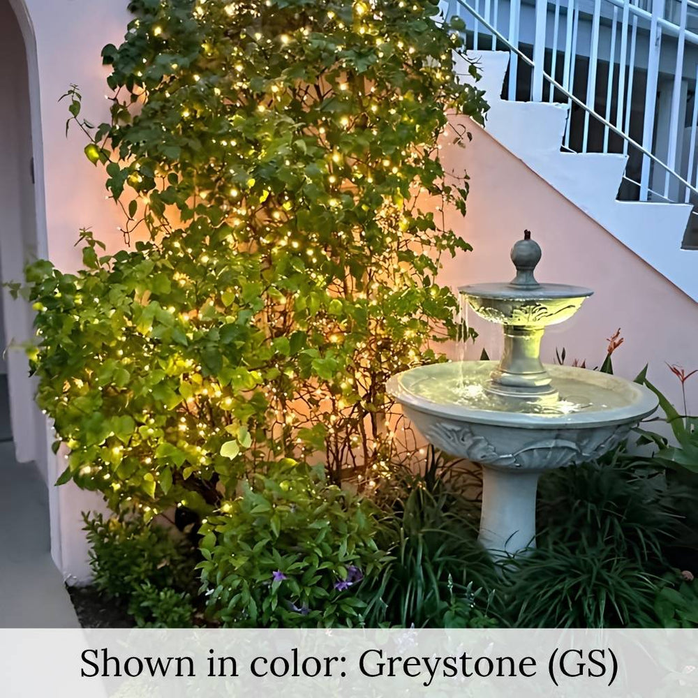 Acanthus Two Tiered Fountain in action beside stairs