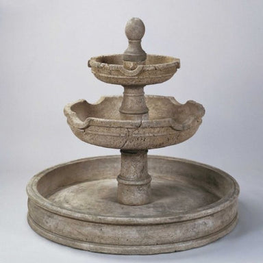 Agrigento Pond Fountain against gray background.