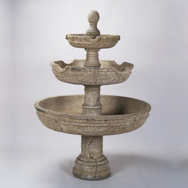 Agrigento Three Tier Fountain against gray background.