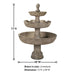 Agrigento Three Tier Fountain against white background with product details.