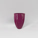 Alicante Tapered Fluted Round Fiberglass Planter in gloss eggplant against gray background.