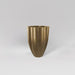 Alicante Tapered Fluted Round Fiberglass Planter in gloss metallic gold against gray background.