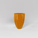 Alicante Tapered Fluted Round Fiberglass Planter in gloss tangerine against gray background.