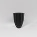Alicante Tapered Fluted Round Fiberglass Planter in matte black against gray background.