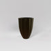Alicante Tapered Fluted Round Fiberglass Planter in matte bronze against gray background.