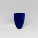 Alicante Tapered Fluted Round Fiberglass Planter in matte cobalt blue against gray background.