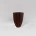 Alicante Tapered Fluted Round Fiberglass Planter in matte dark brown against gray background.