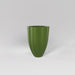 Alicante Tapered Fluted Round Fiberglass Planter in satin green against gray background.