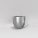 Alzira Round Fiberglass Planter in metallic silver against gray background.