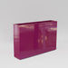Amesbury Narrow Rectangle Planter in gloss eggplant against gray background.