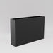 Amesbury Narrow Rectangle Planter in matte charcoal against gray background.