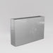 Amesbury Narrow Rectangle Planter in metallic silver against gray background.