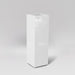 Amesbury Tall Corner Planter in gloss bright white against gray background.