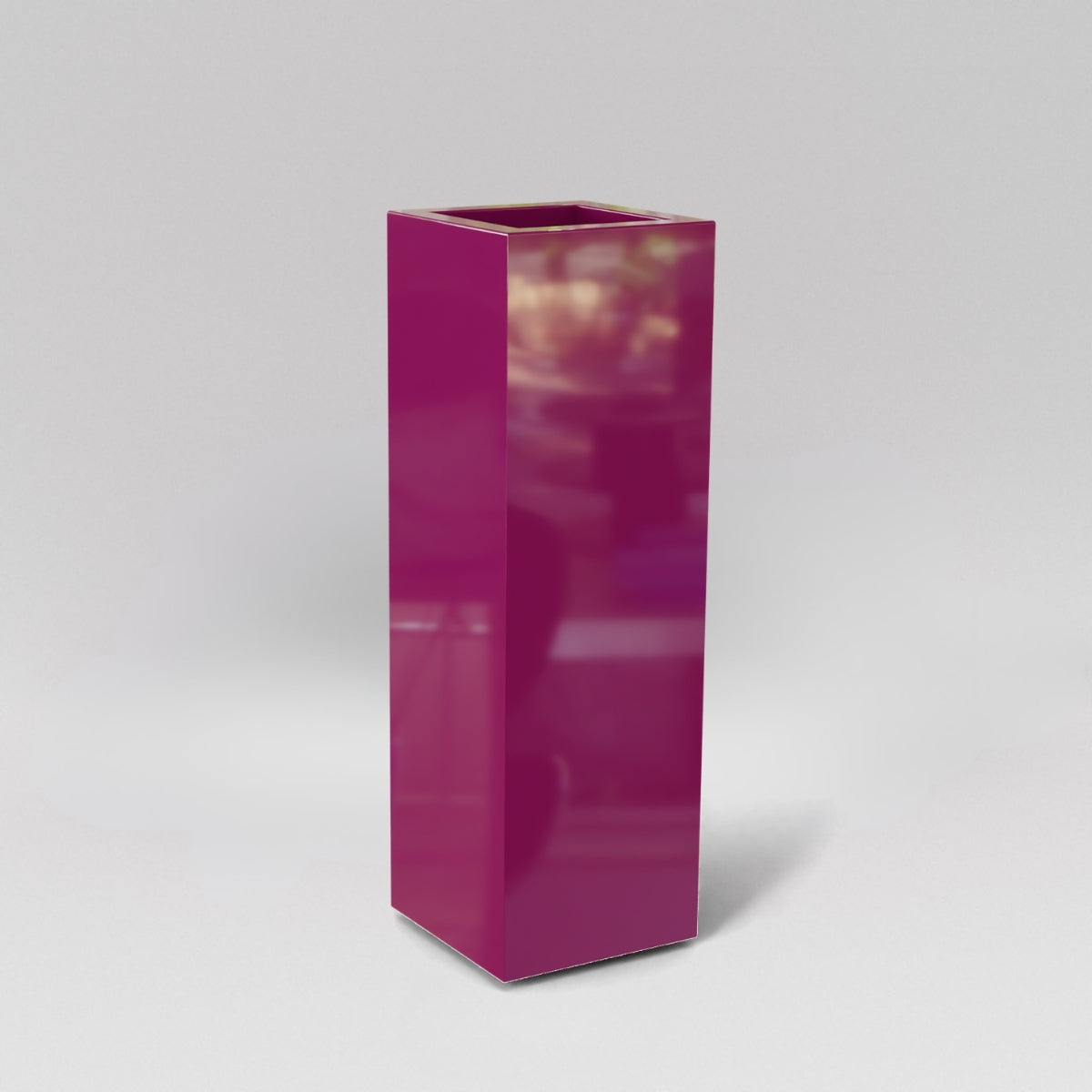 plastic corner planter Amesbury Tall Corner Planter Gloss Eggplant