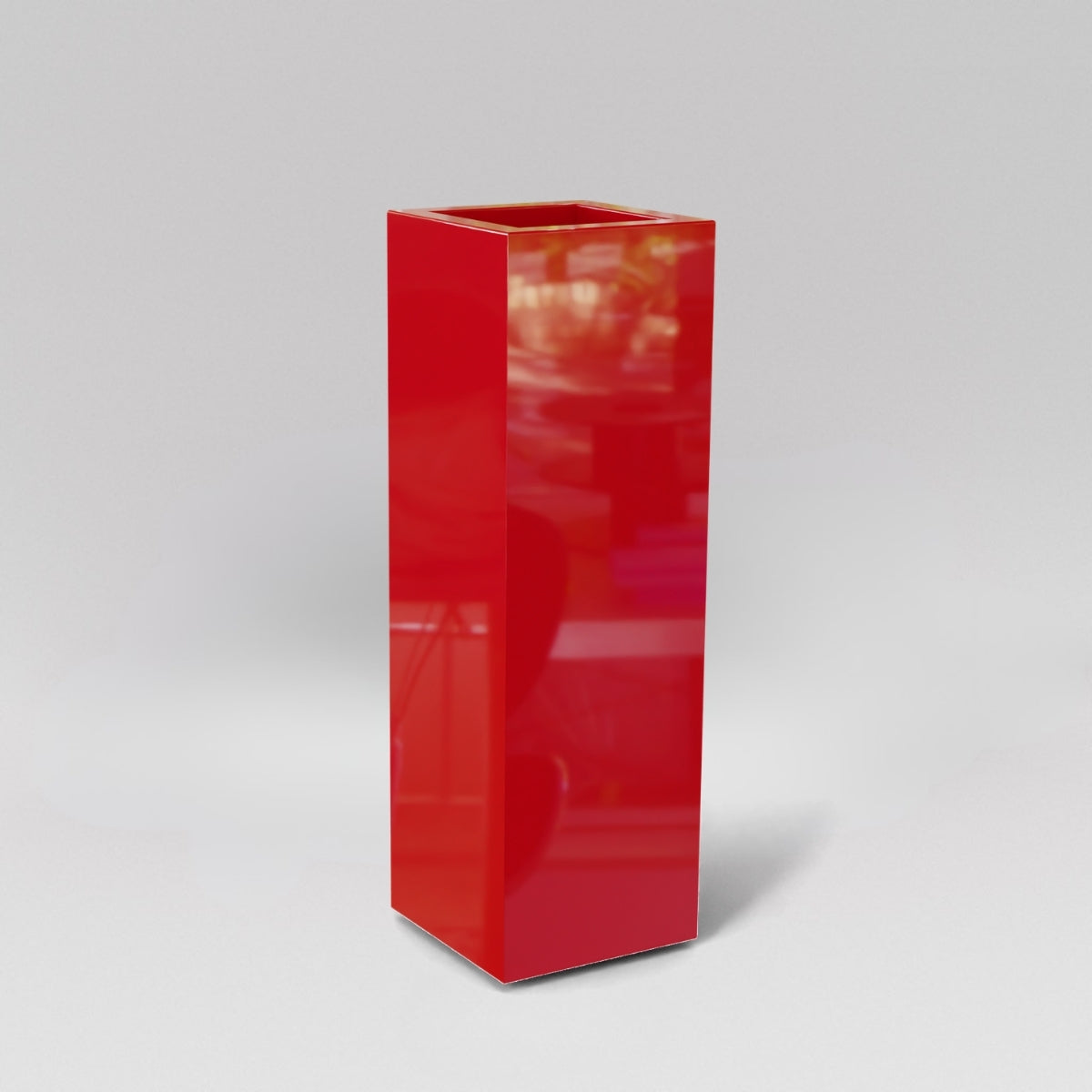 plastic corner planter Amesbury Tall Corner Planter Gloss Red