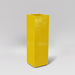 Amesbury Tall Corner Planter in gloss saffron against gray background.