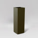 Amesbury Tall Corner Planter in matte bronze against gray background.