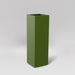 Amesbury Tall Corner Planter in satin green against gray background.