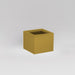 Antwerp Corner Fiberglass Planter in gloss metallic gold against gray background.