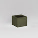 Antwerp Corner Fiberglass Planter in matte bronze against gray background.