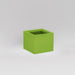 Antwerp Corner Fiberglass Planter in satin green against gray background.