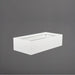 Antwerp Wide Rectangular Fiberglass Planter in gloss bright white against gray background.