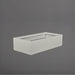 Antwerp Wide Rectangular Fiberglass Planter in matte cement grey against gray background.