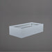 Antwerp Wide Rectangular Fiberglass Planterin metallic silver against gray background.