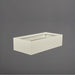 Antwerp Wide Rectangular Fiberglass Planter in satin beige against gray background.