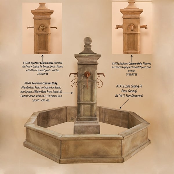 Aquitaine Column Only Plumbed For Pond