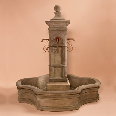 Aquitaine Pond Fountain with 70 Monaco Pond against brown background.