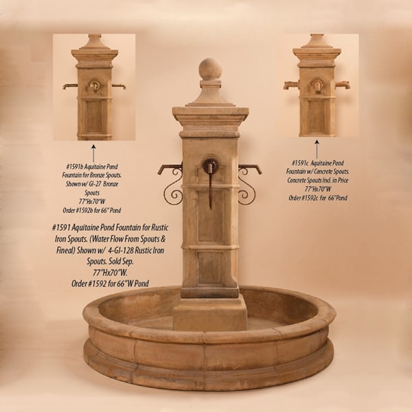 Aquitaine Pond Fountain  with spout images.