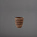 Aspen Round Wood Look Fiberglass Planter against gray background