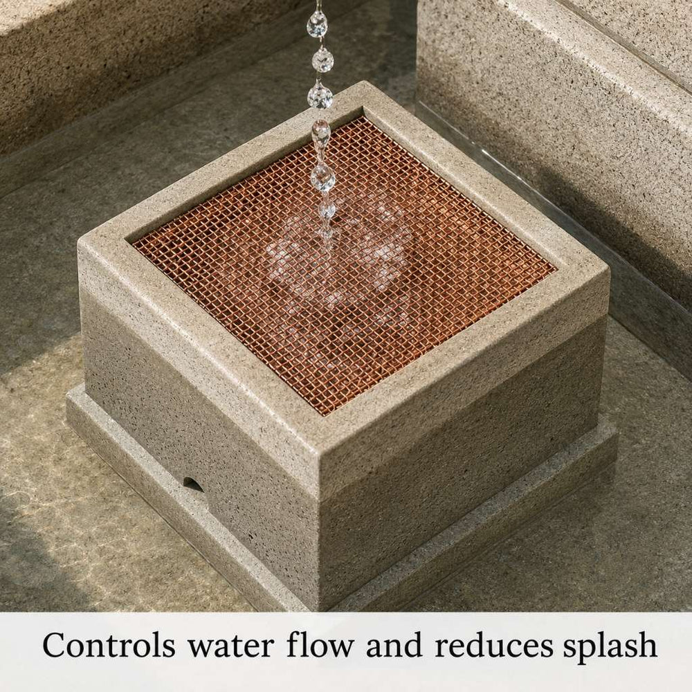 Austin Fountain with Square Splash Guard Splash Riser.