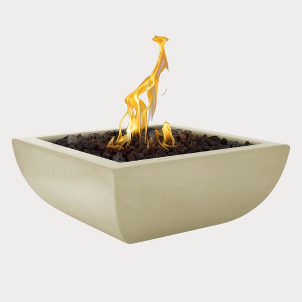 Avalon Fire Bowl, Vanilla against gray background