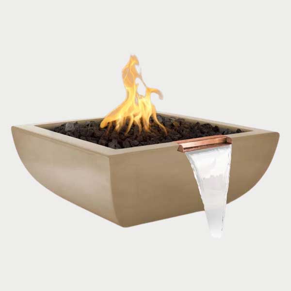 Avalon GFRC Fire and Water Bowl - Brown