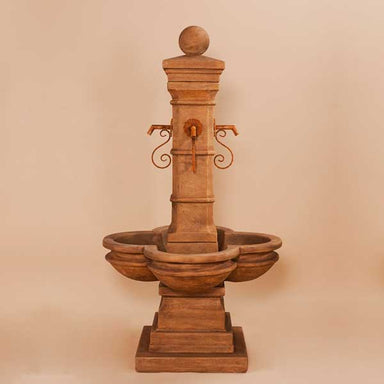 Avignon Courtyard Fountain against brown background.